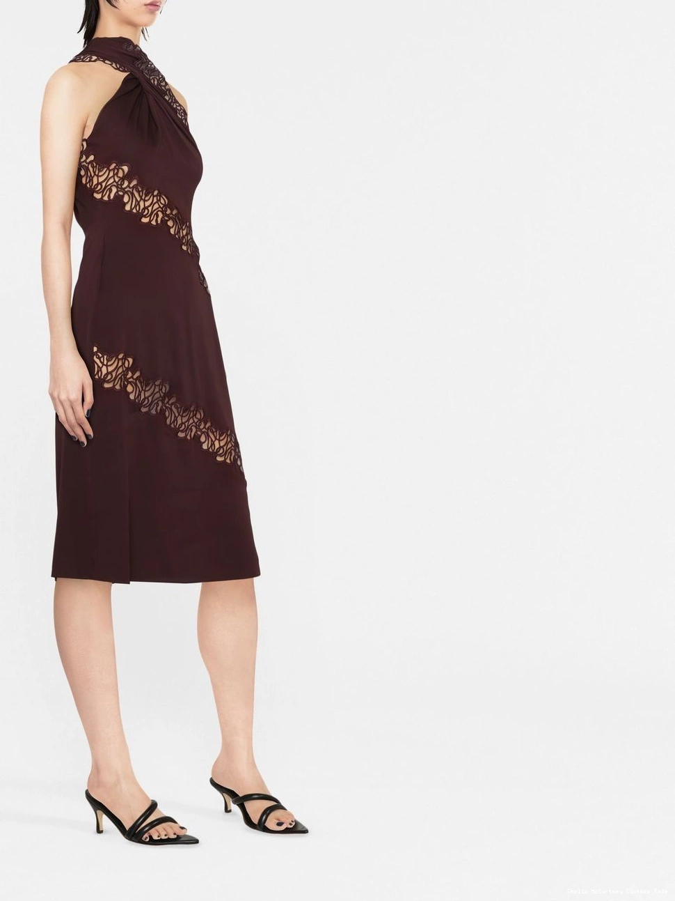 Affordable Women McCartney Stella halterneck dress lace-detail 0809
